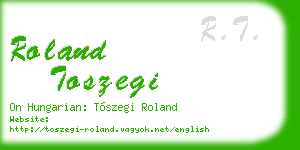 roland toszegi business card